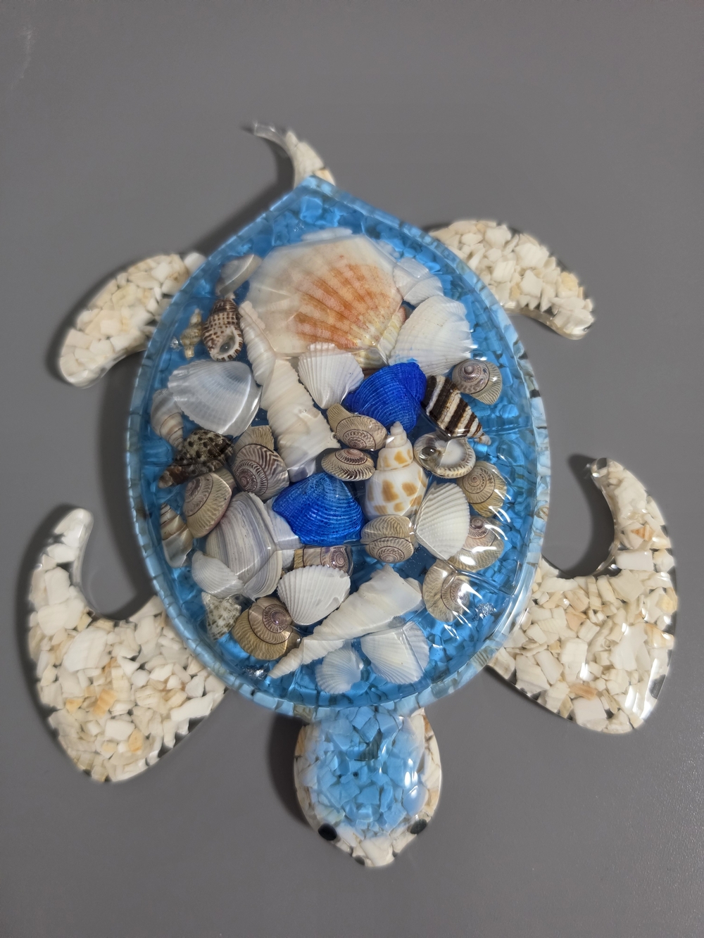 Resin Seashell Turtle Accent